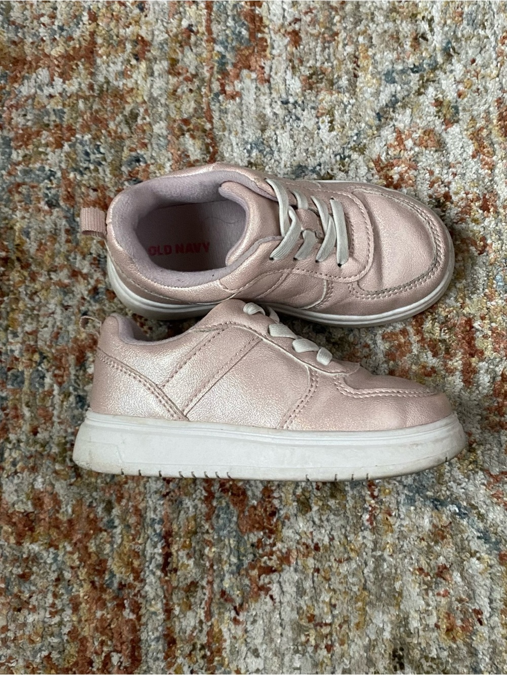 Old Navy Girls' Pink Metallic Lace-Up Sneakers